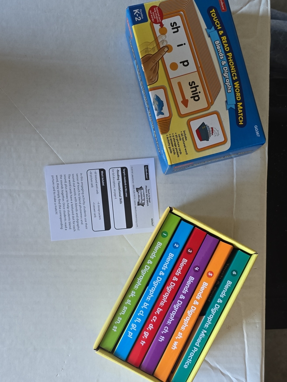 Educational Phonics Word Match Card Set - Multi-Color